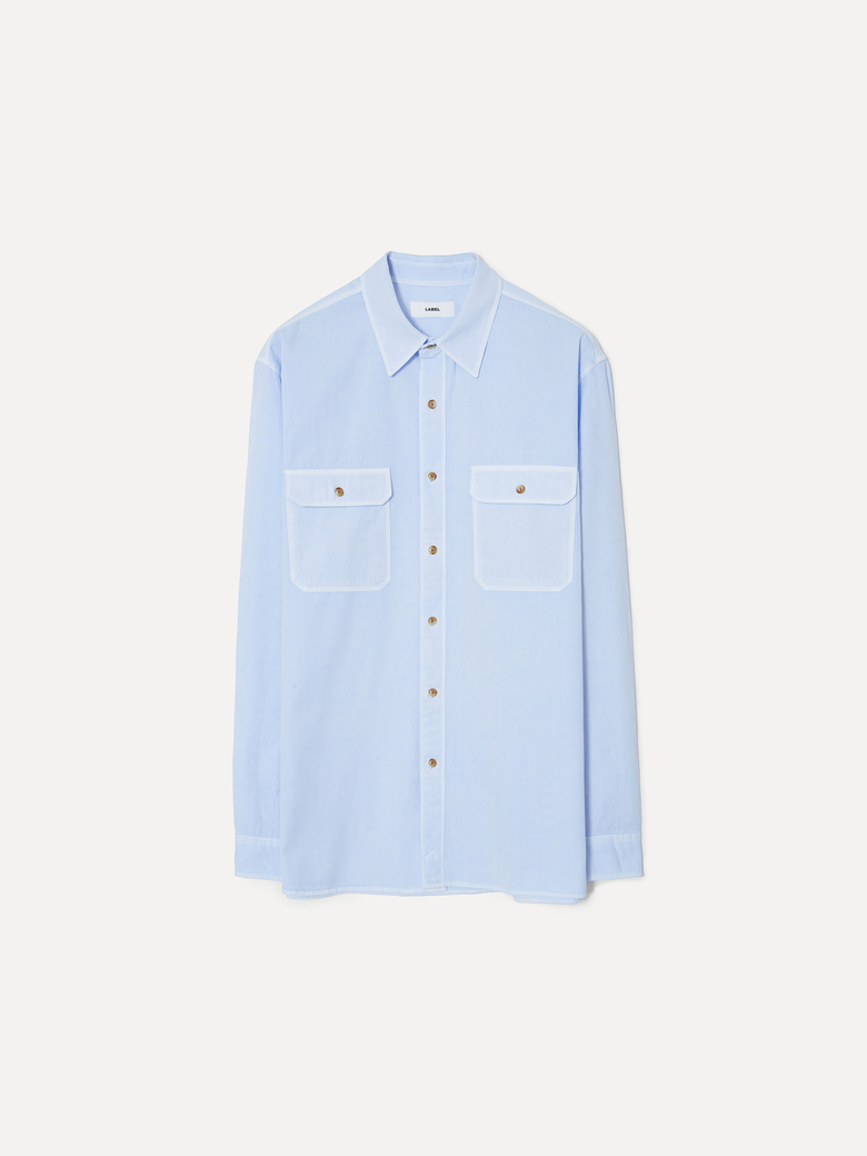 W Scott pigment-dyed shirt skybolt