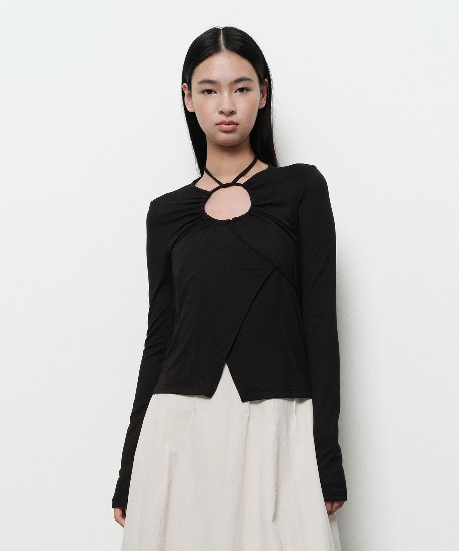 【DIAGONAL】STRING WRAP TOP MUSINSA | DIAGONAL STRING WRAP TOP (black)