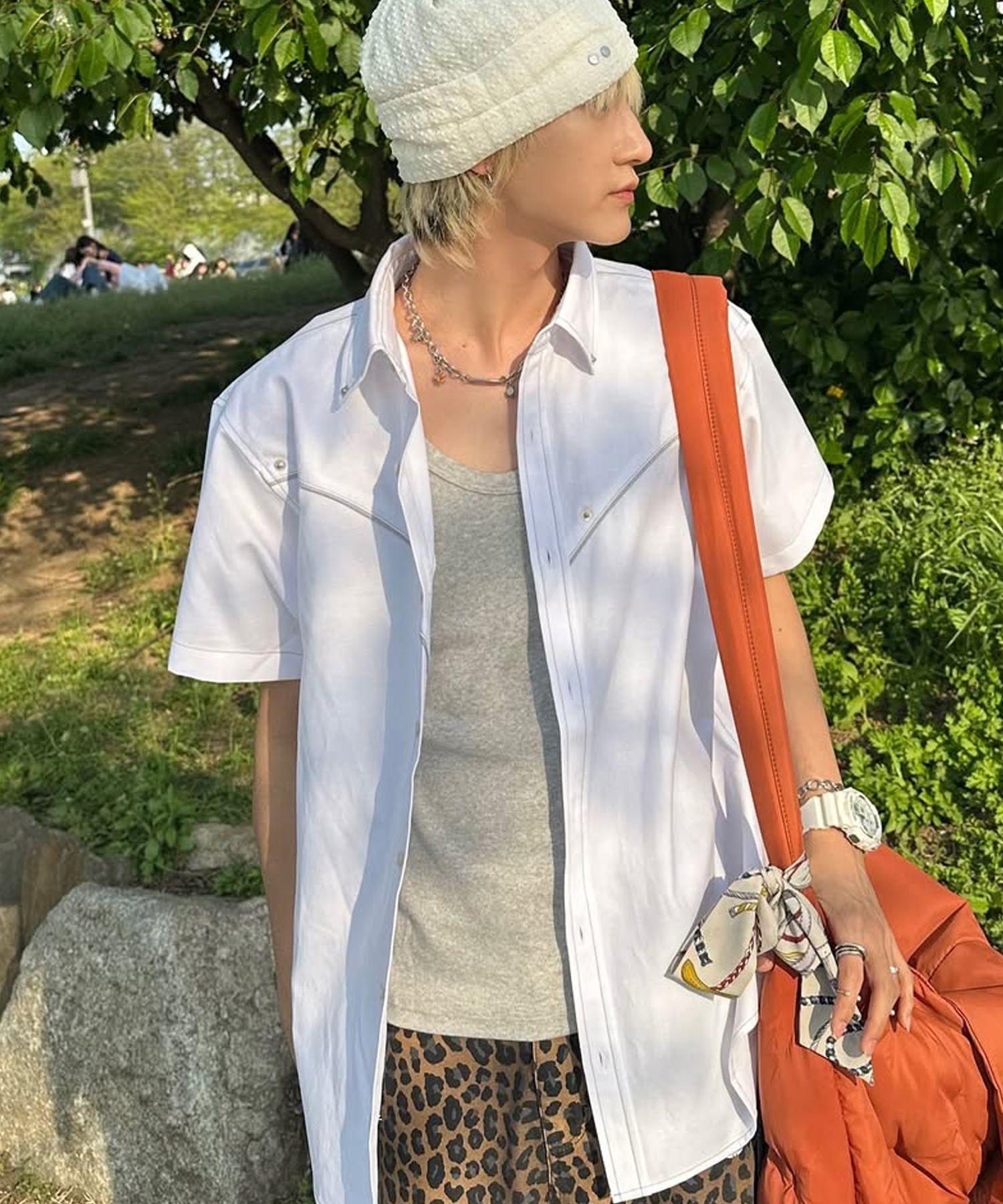 ROMANTIC CROWN★Unisex★PIPING HALF SHIRT_2色 MUSINSA | ROMANTIC CROWN Piping Half Shirt_White