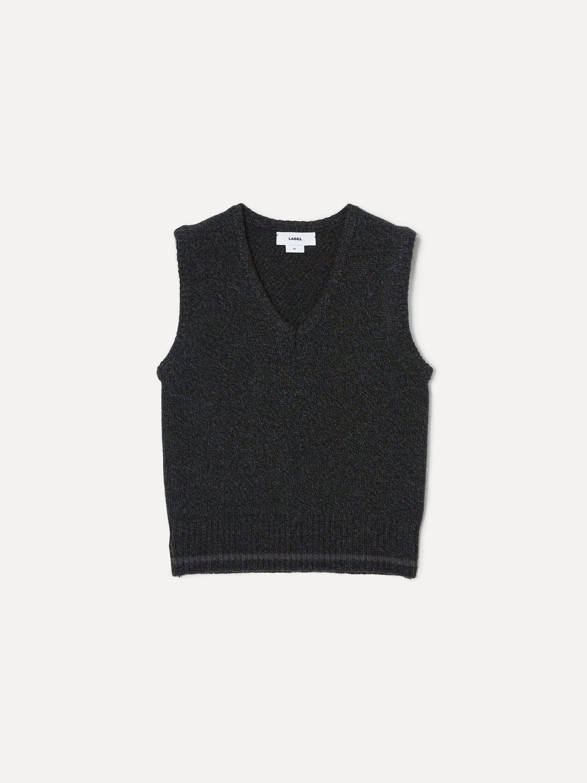 라벨아카이브(LABELARCHIVE) W Karo trim knit vest shadowstone