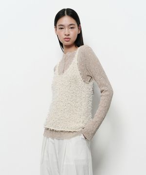TAPE KNIT SLEEVELESS (ivory)