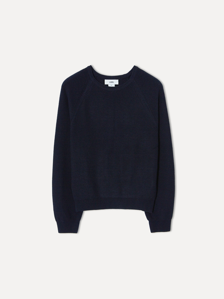 W Marlow fisherman sweater navy
