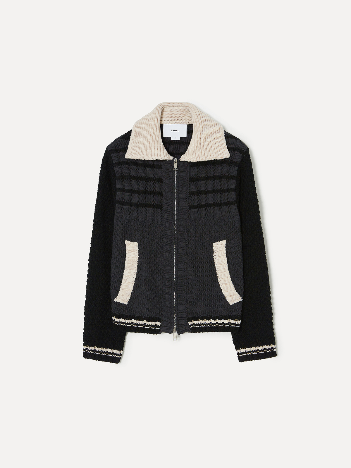 라벨아카이브(LABELARCHIVE) Atlas scandi knit zip ash