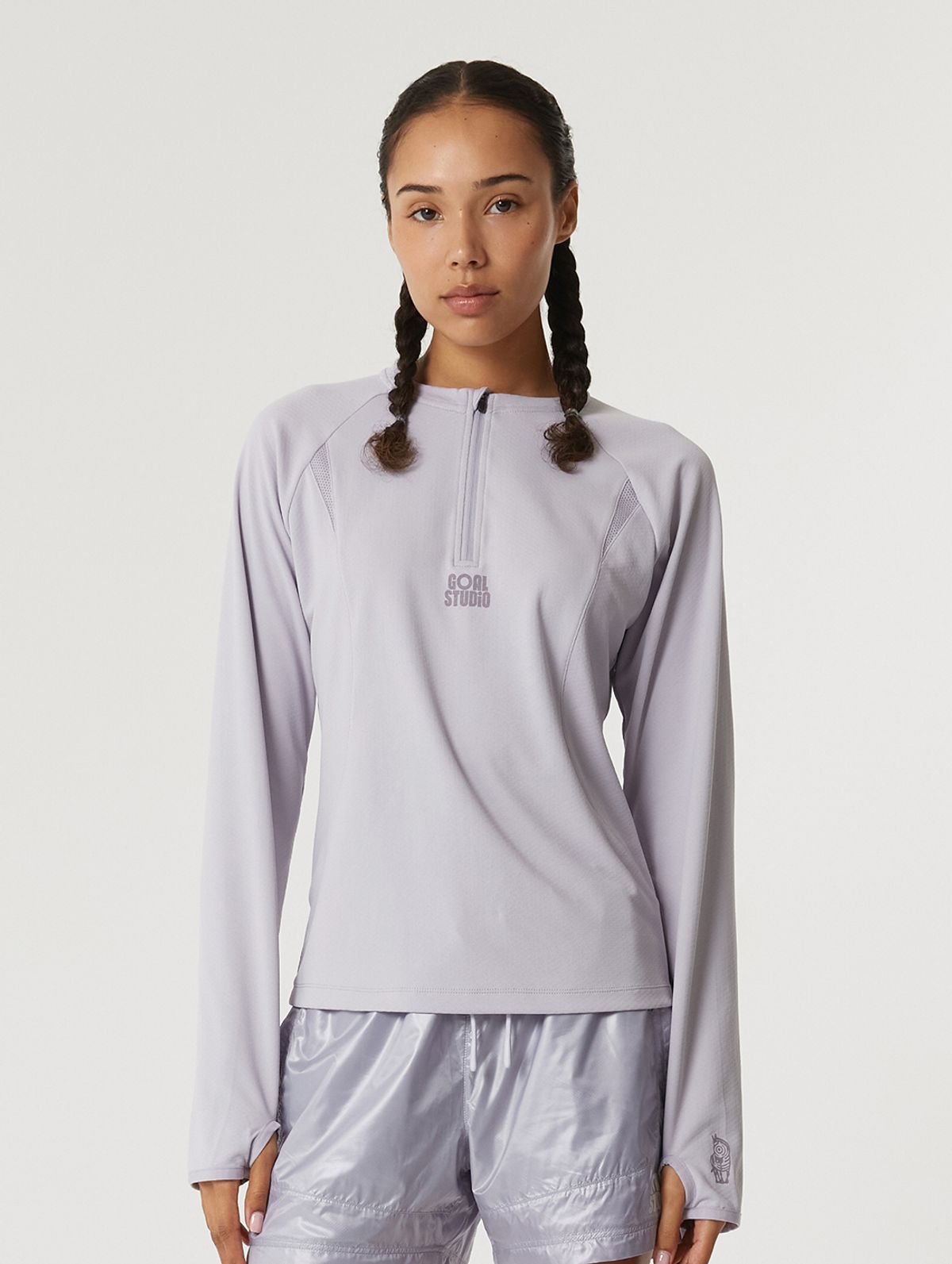 골스튜디오(GOALSTUDIO) WS LONG SLEEVE QUARTER ZIP-UP-LAVENDER