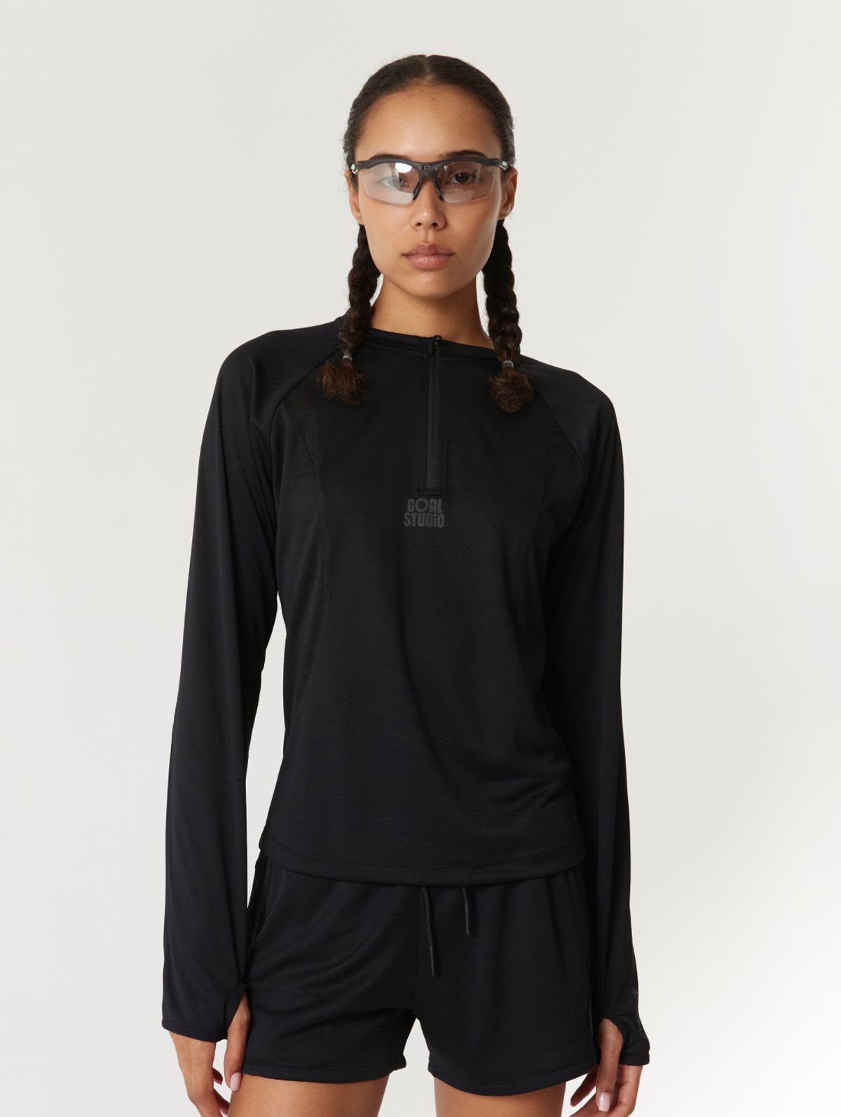 골스튜디오(GOALSTUDIO) WS LONG SLEEVE QUARTER ZIP-UP-BLACK