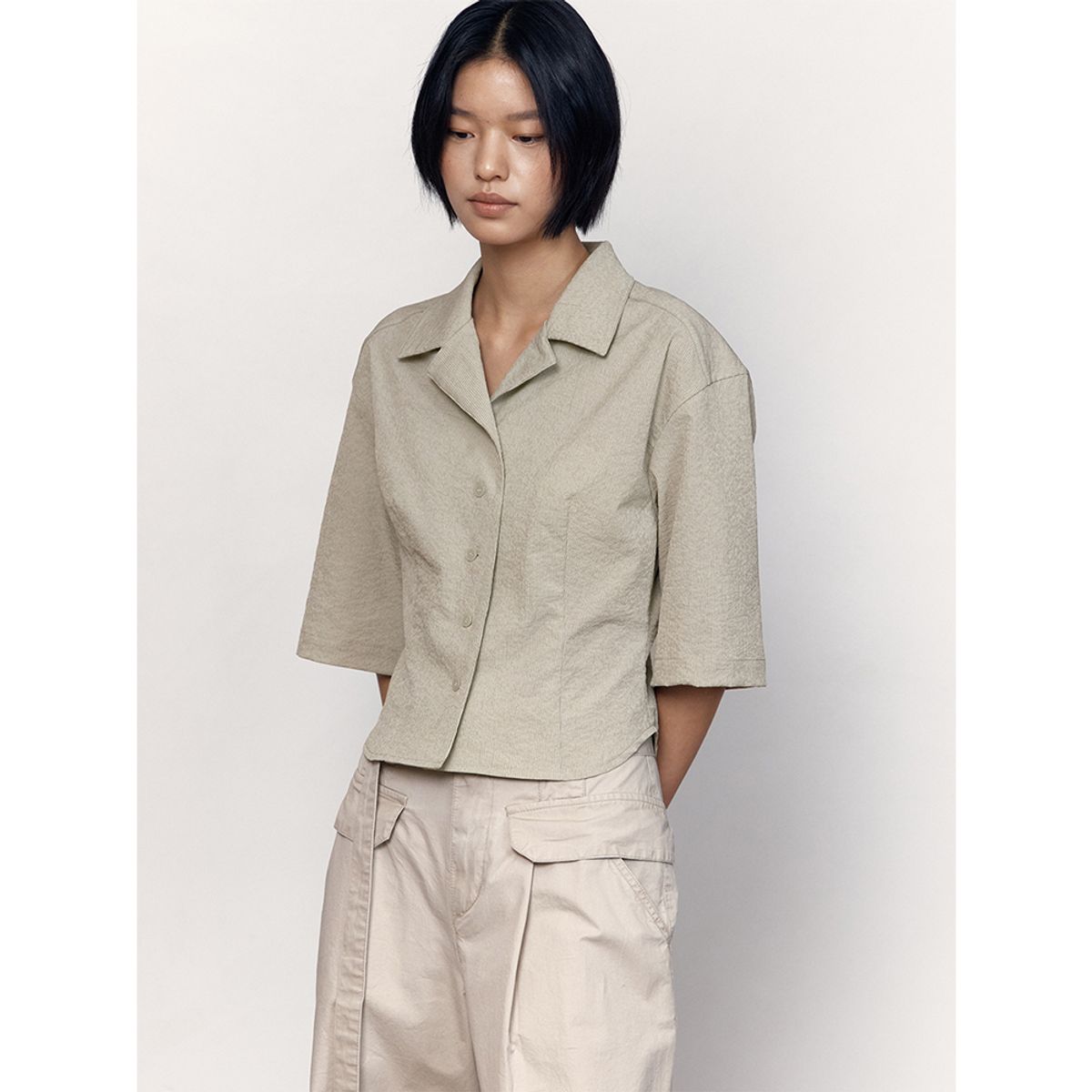 퍼블리카엑스(PUBLICKA X) SONIA SHIRT LIGHT KHAKI