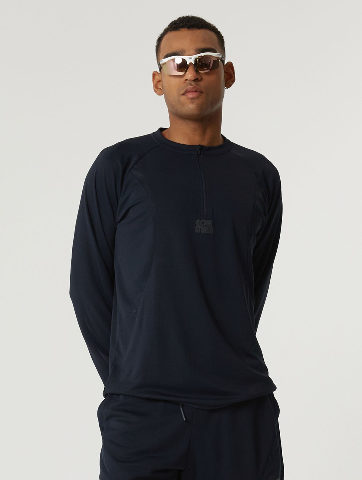 골스튜디오(GOALSTUDIO) MS LONG SLEEVE QUARTER ZIP-UP-NAVY
