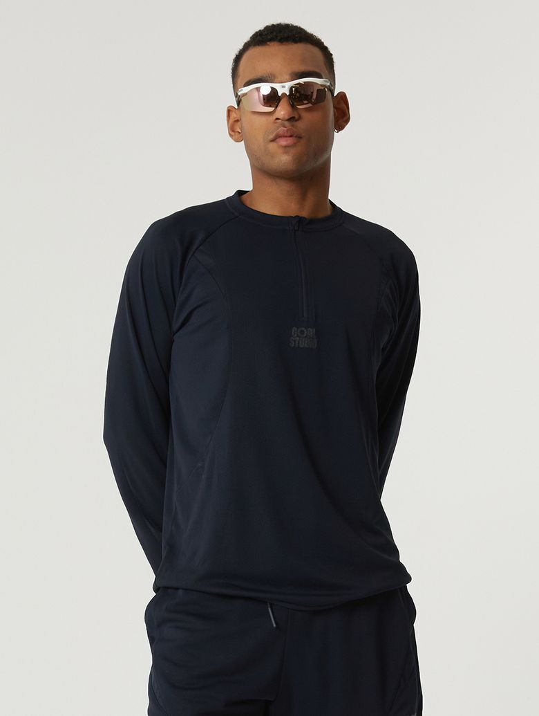 MS LONG SLEEVE QUARTER ZIP-UP-NAVY