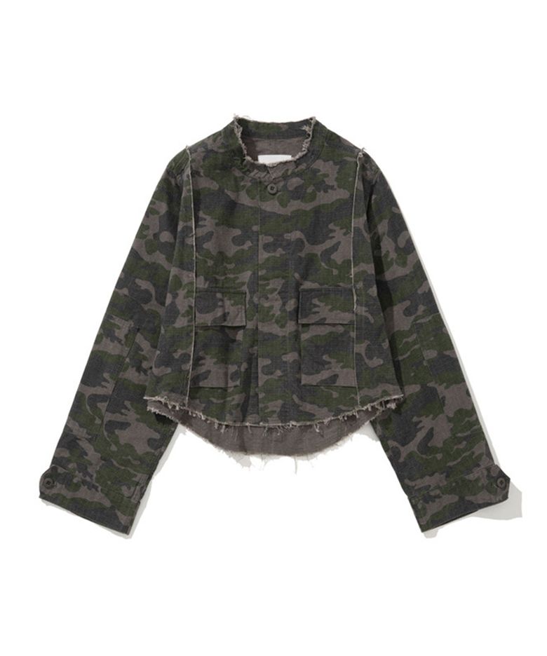 Camouflage Ripstop Crop Jacket Dark Khaki