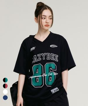 믹스드 매쉬 져지 오버핏 숏 슬리브 W (3컬러)