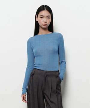 RIBBED SEE THROUGH KNIT (blue)