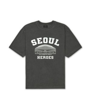 MSS x KBO 볼파크 반소매 티셔츠 차콜그레이 [서울 히어로즈]