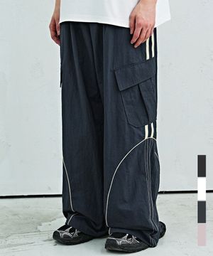 Stitch Track Nylon Pants - 4COL