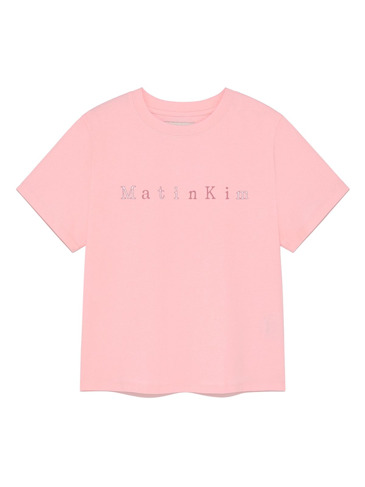 마뗑킴(MATIN KIM) STICKER GRAPHIC LOGO TOP IN PINK