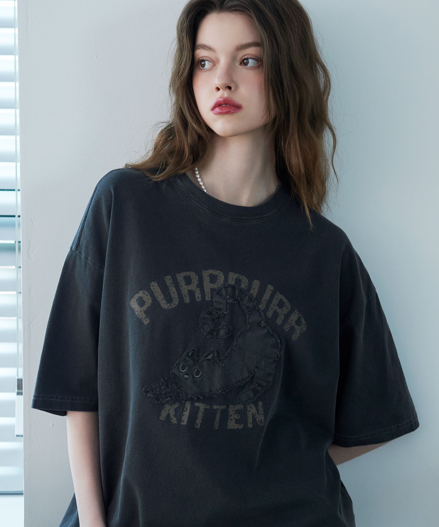 【CPGN STUDIO】24SS★ Kitten Fly Embroidered Short Sleeve T MUSINSA | CPGN STUDIO ABC CAT Embroidery Short Sleeve T