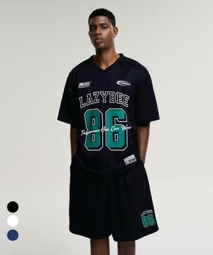 [SET] 럭비 져지 티셔츠 오버핏 반팔 + 버뮤다 팬츠 반바지 M (3컬러)