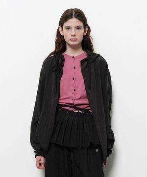 CREASE HOODIE ZIP UP (black)