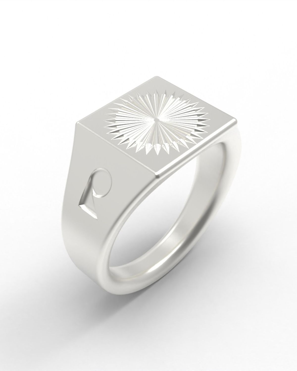 르네오브제(RENEOBJET) SIG  RADIAL RAISED SQUARE RING  [925 STERLING SILVER]  시그넷링 반지