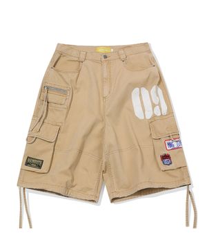 Vintage Patch Cargo Shorts(BEIGE)