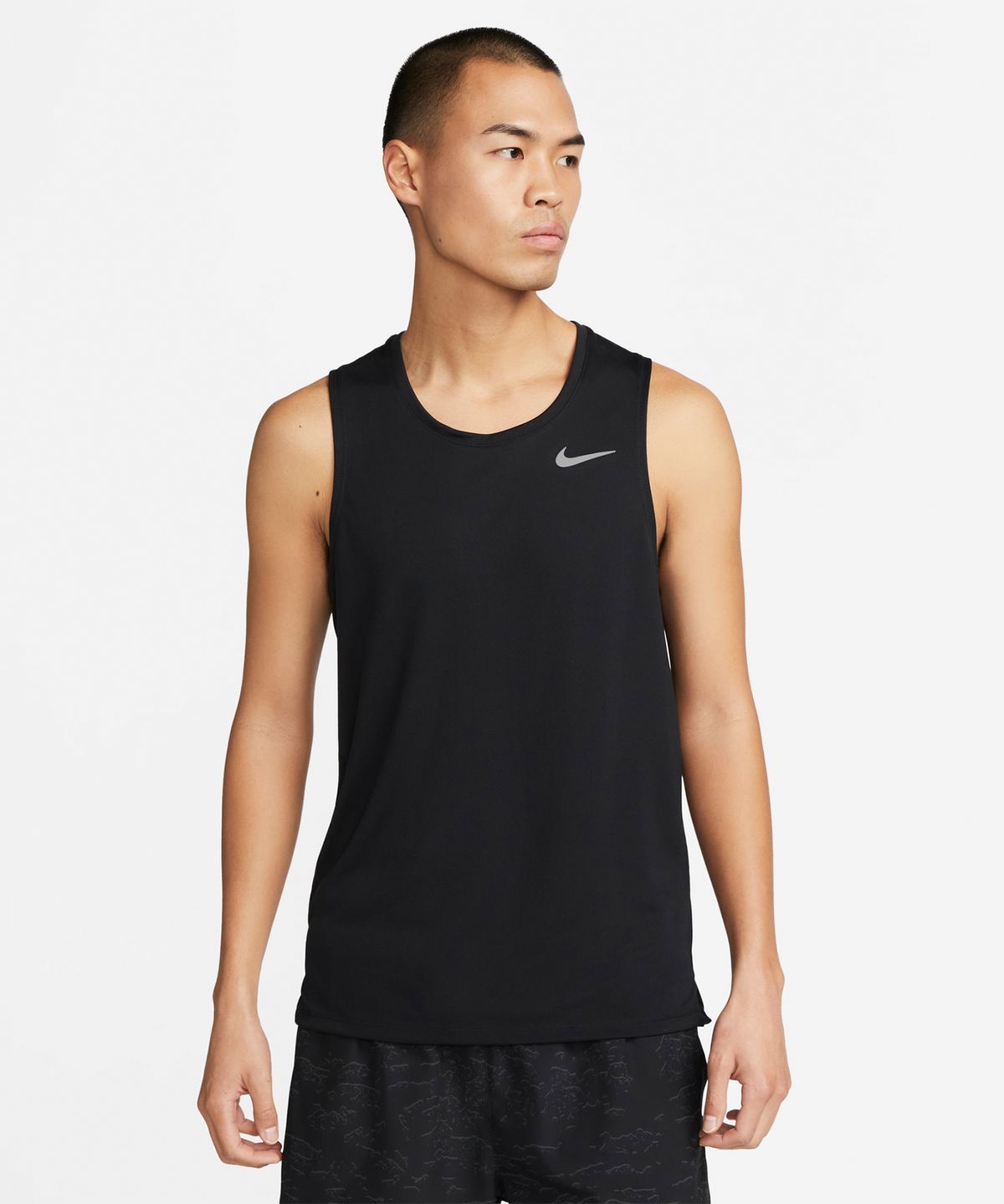 나이키(NIKE) 드라이 핏 마일러 러닝 탱크 M - 블랙:리플렉티브 실버 / DV9322-010