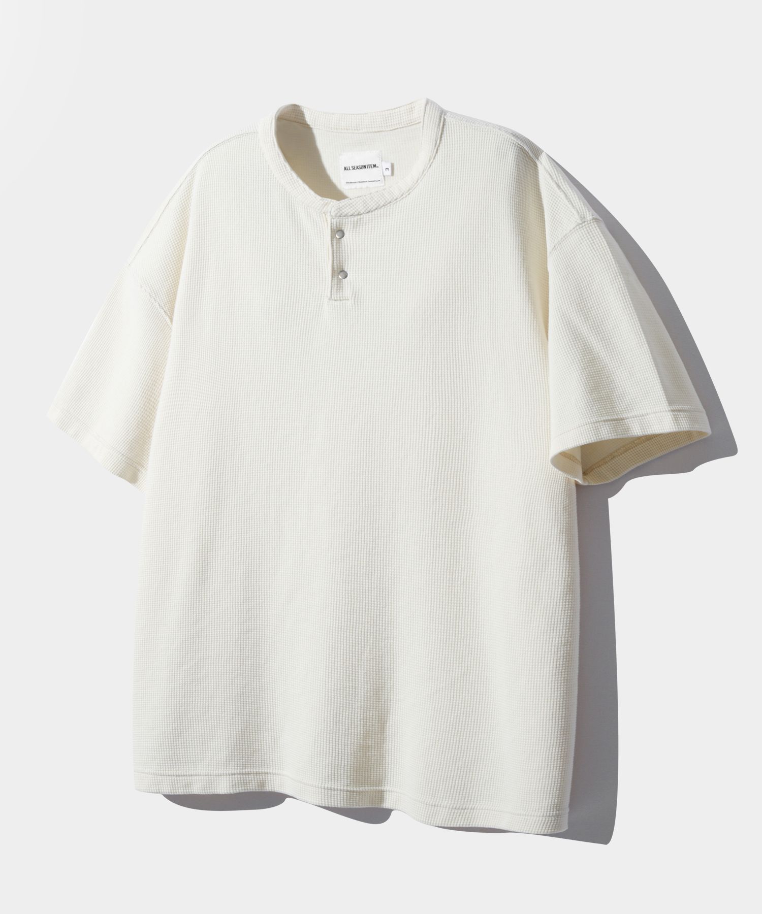 Tシャツ・カットソー DIMITRI BLACK ASI Essential Waffle Henley Neck Short Sleeve MUSINSA | DIMITRI BLACK ASI Essential Waffle Henley Neck