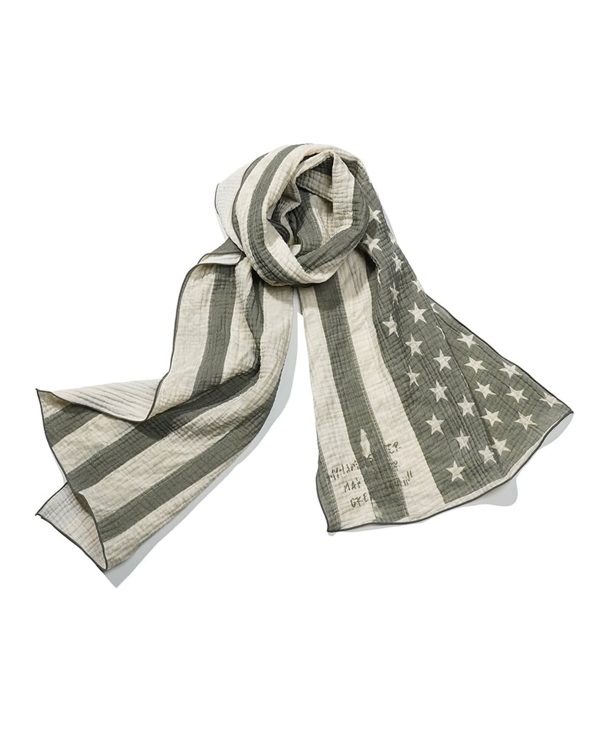 마이네임이즈피터(MYNAMEISPETER) PETERS USA FLAG SCARF - OLIVE