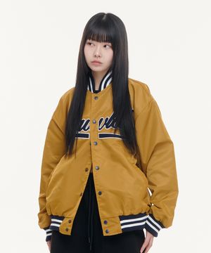 헤비나일론 베이스볼 자켓 - 베이지