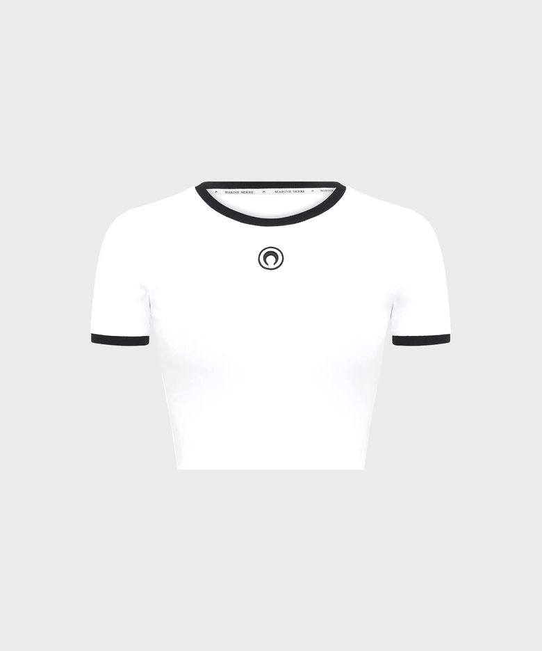(W) 문 로고 저지 크롭 탑 화이트 MOON LOGO JERSEY CROPPED TOP WH10 WHITE