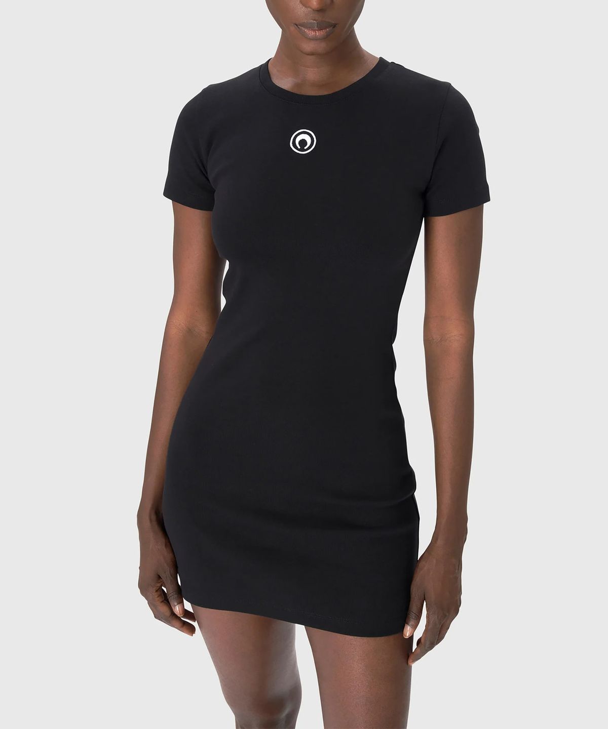 마린 세르(MARINE SERRE) (W) 문 로고 저지 티셔츠 드레스 블랙 MOON LOGO JERSEY T-SHIRT DRESS BK99 BLACK