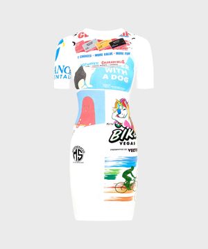 (W) 리제너레이티드 그래픽 티셔츠 미니 드레스 화이트 REGENERATED GRAPHIC T-SHIRTS MINI DRESS WH10 WHITE