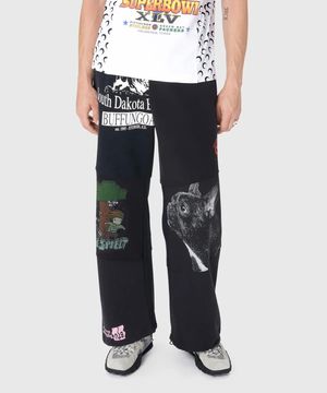 (U) 리제너레이티드 그래픽 스웨트팬츠 블랙 REGENERATED GRAPHIC SWEATSHIRTS SWEATPANTS BK99 BLACK