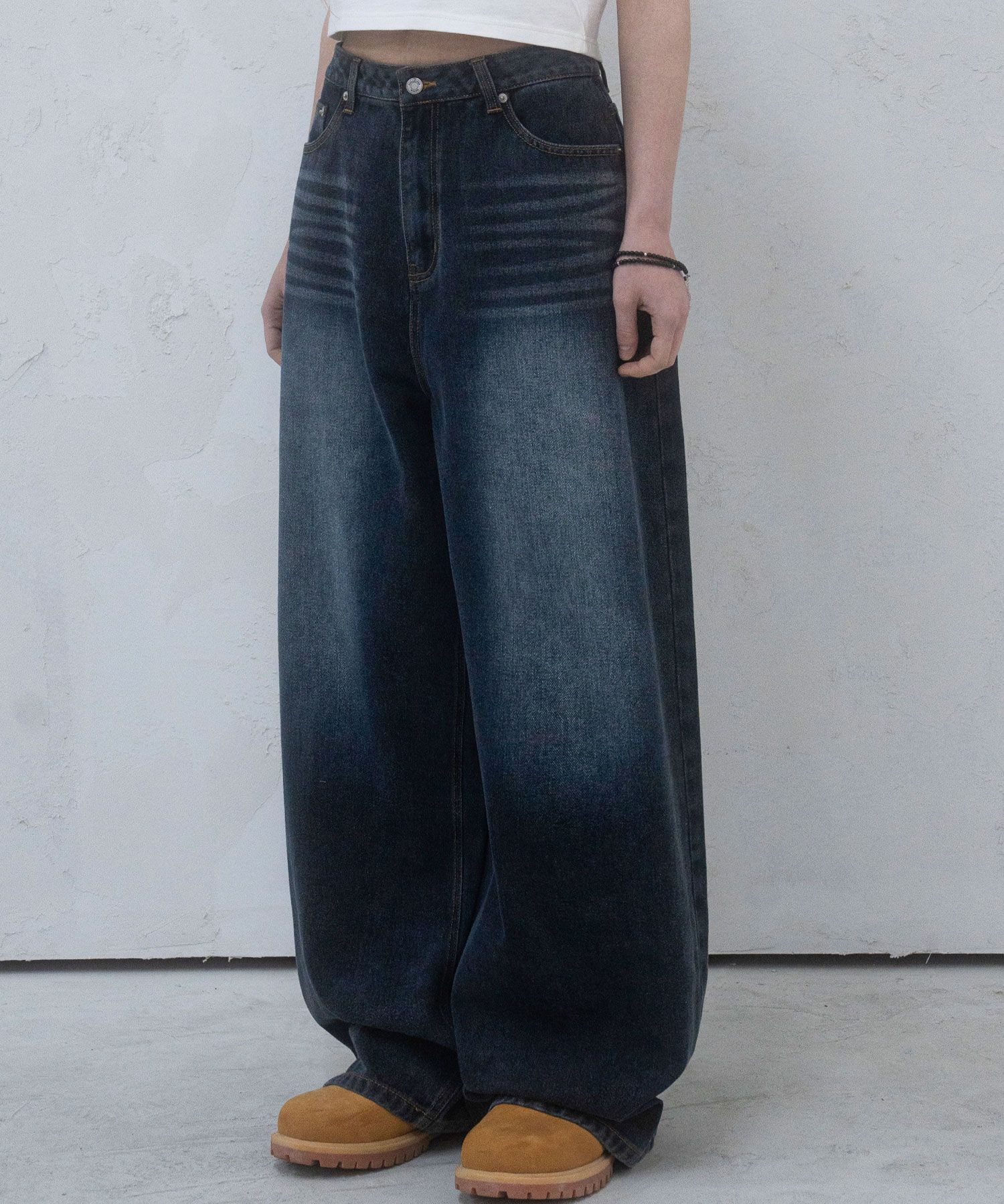 AVANDRESS ♥ Basic Brush Daily Wide Pants/追跡付 MUSINSA | AVANDRESS Basic Brush Daily Wide Pants BLUE