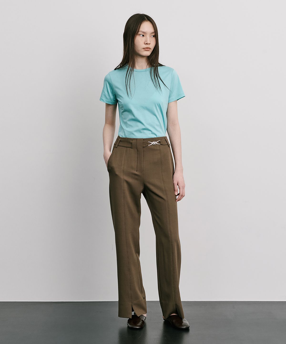 분더캄머(WNDERKAMMER) Bijou Embellishment Tunnel Pants_Brown(비쥬 장식 터널팬츠_브라운)