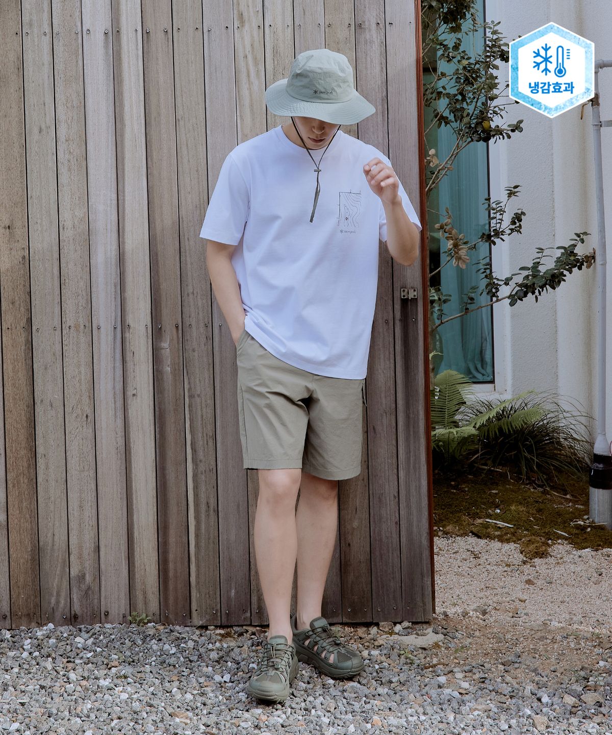 스노우피크 어패럴(SNOWPEAK APPAREL) 냉감 루트 5부 반바지 (S25MMRHP68) Khaki Gray