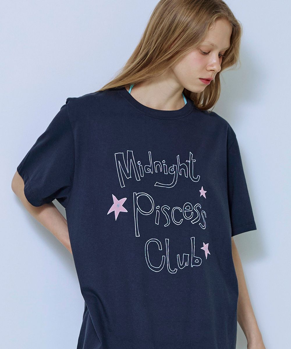 ★ PISCESS★ Handwriting oversized t-shirt navy 5008225807 MUSINSA | PISCESS Handwritten Oversized T-Shirt_Navy