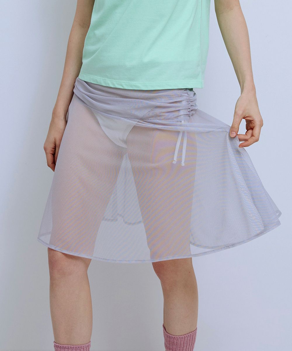 スカート PISCESS : 25SS / Solid Mesh Shirring Skirt (3colors) MUSINSA | PISCESS Solid Mesh Shirring Skirt_Gray