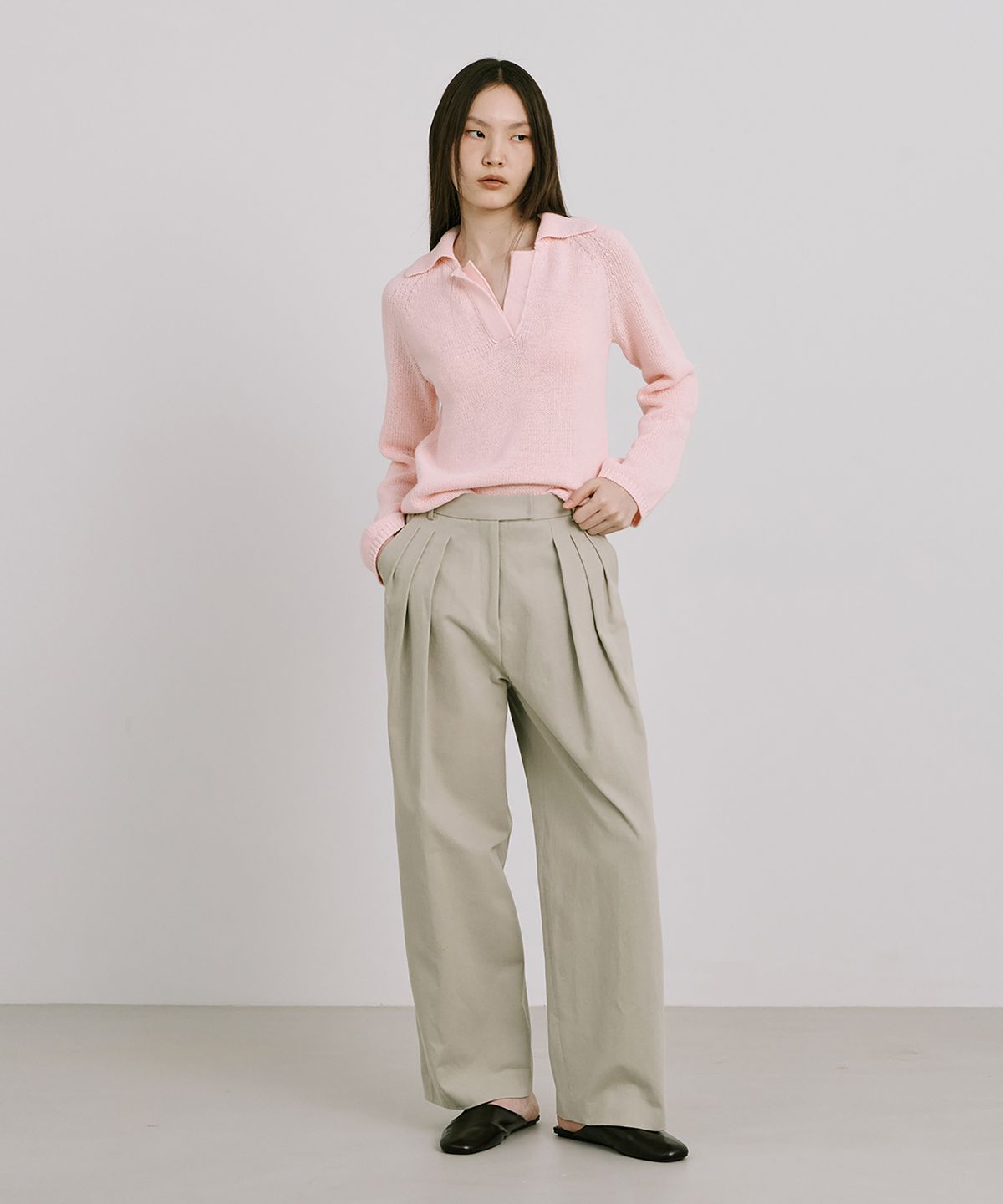 분더캄머(WNDERKAMMER) 25 Cotton Wide Pants_Light Khaki(25코튼와이드팬츠_라이트카키)