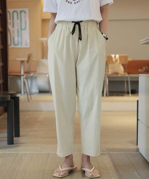 밴딩 스판 9부 와이드 팬츠