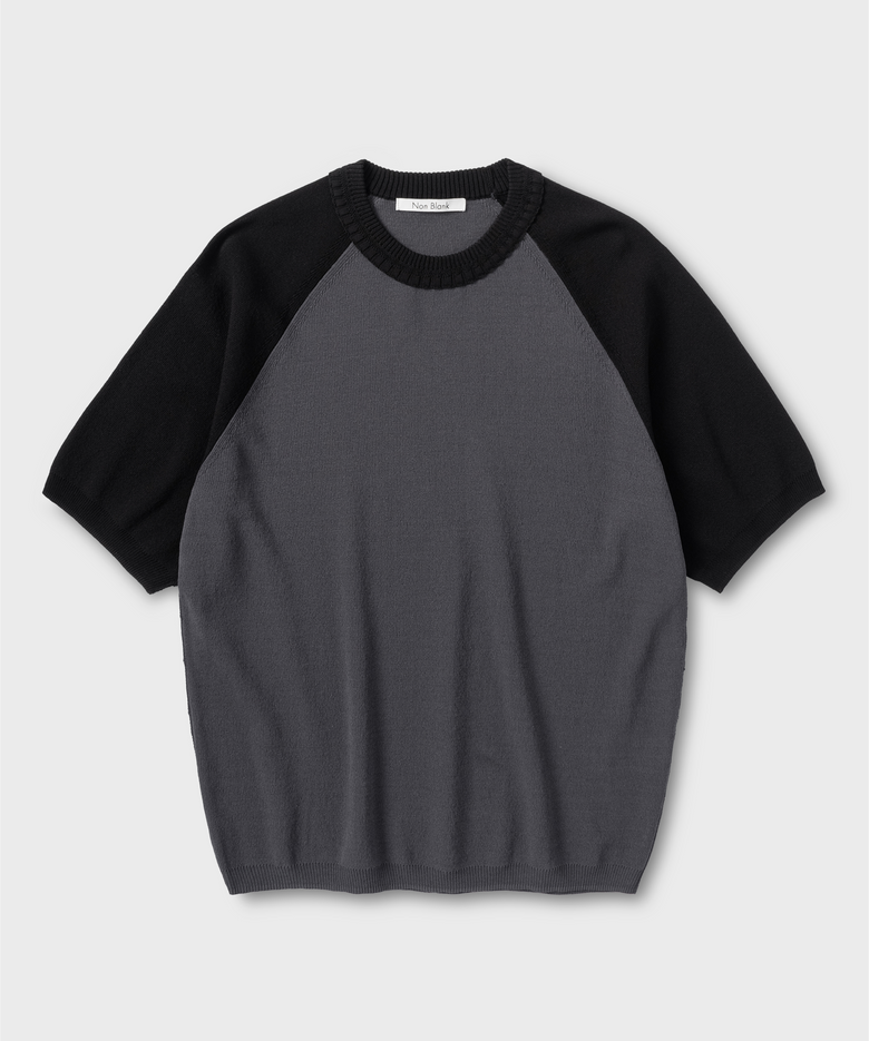 래글런 HS 니트_DARK GREY/BLACK