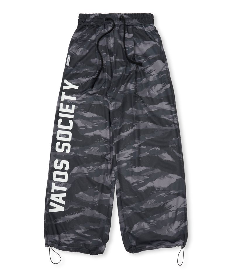 Mesh Wide Jogger Pants Tiger Camouflage