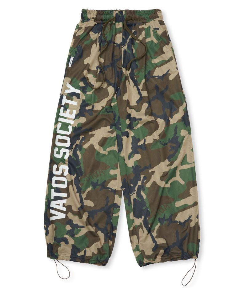 Mesh Wide Jogger Pants Camouflage