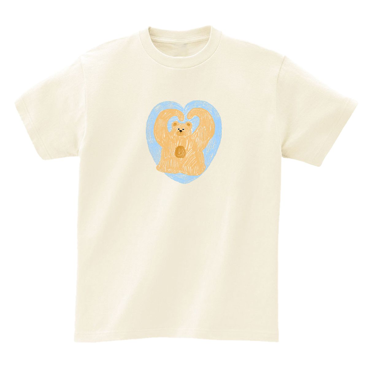 어썸어스(AWESOMEUS) Brown bear making a heart T-SHIRTS_4COLOR