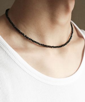 남자 블랙 목걸이 비즈 CLEF Pulse NEC