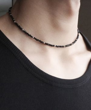 남자 짧은 초커 목걸이 블랙 CLEF DeepBass Vibe NEC