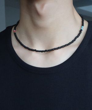 남자 목걸이 블랙 짧은 초커 CLEF BassWhisper NEC