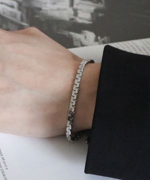 남자 팔찌 납작 체인 CLEF FLAT BRC