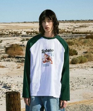 디너메뉴 나글란 롱슬리브 티셔츠  그린 FLT126