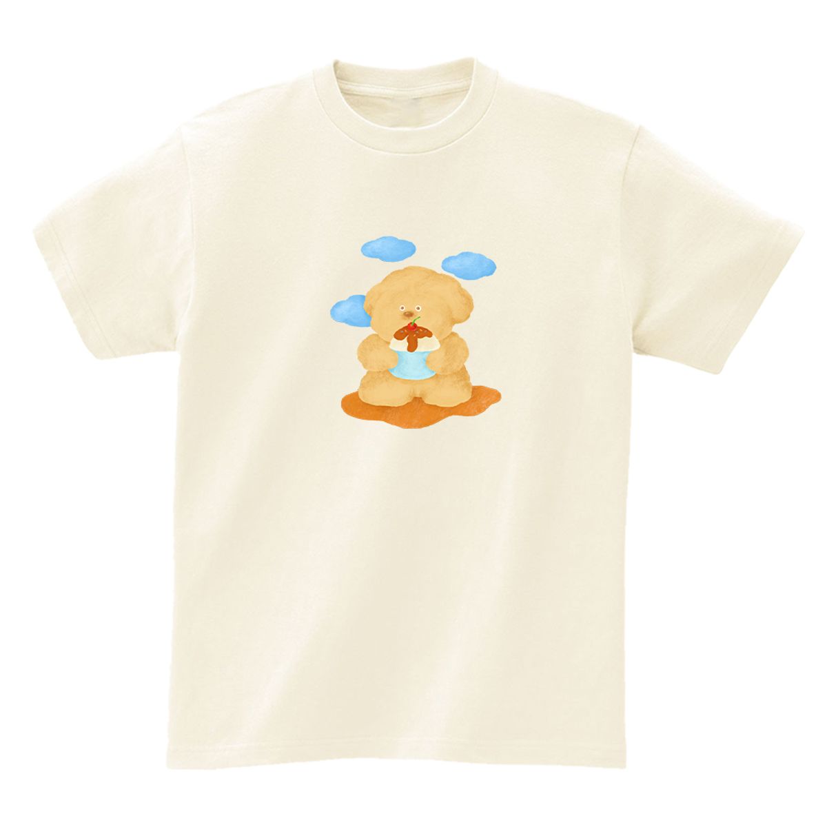 어썸어스(AWESOMEUS) Puppy eating shaved ice T-SHIRTS_4COLOR