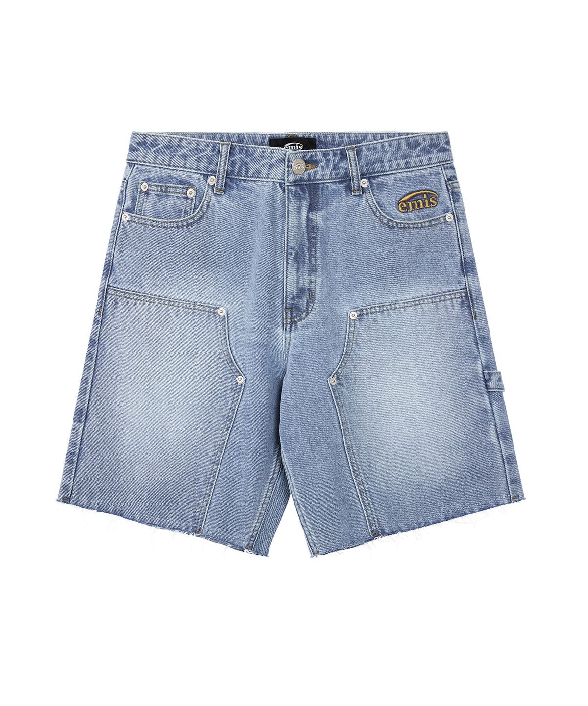 이미스(EMIS) FRAYED EDGE DENIM SHORTS-LIGHT BLUE
