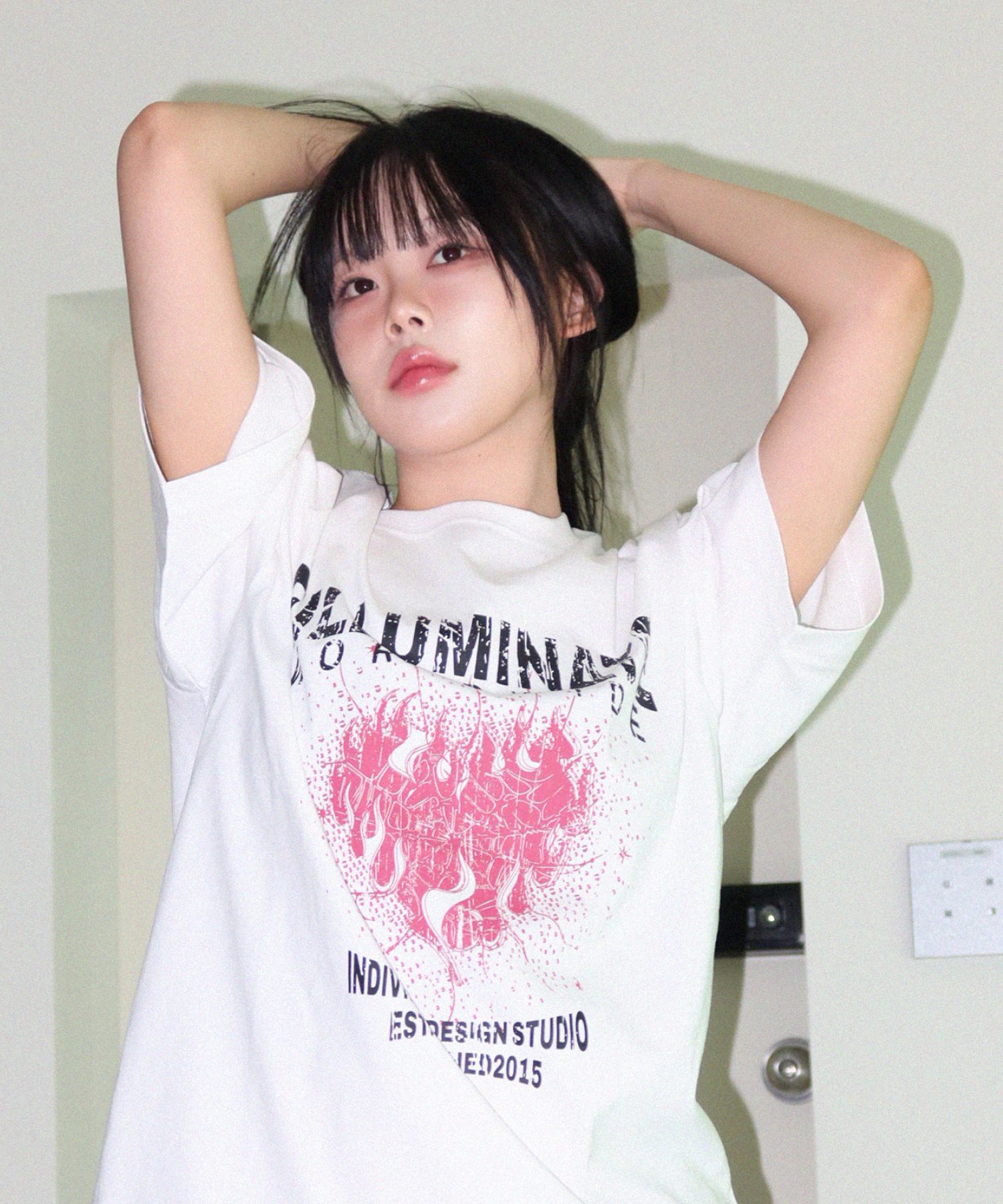 Tシャツ・カットソー [FILLUMINATE] Burning Heart T-shirt (WHITE) MUSINSA | FILLUMINATE Burning Heart T-Shirt-White